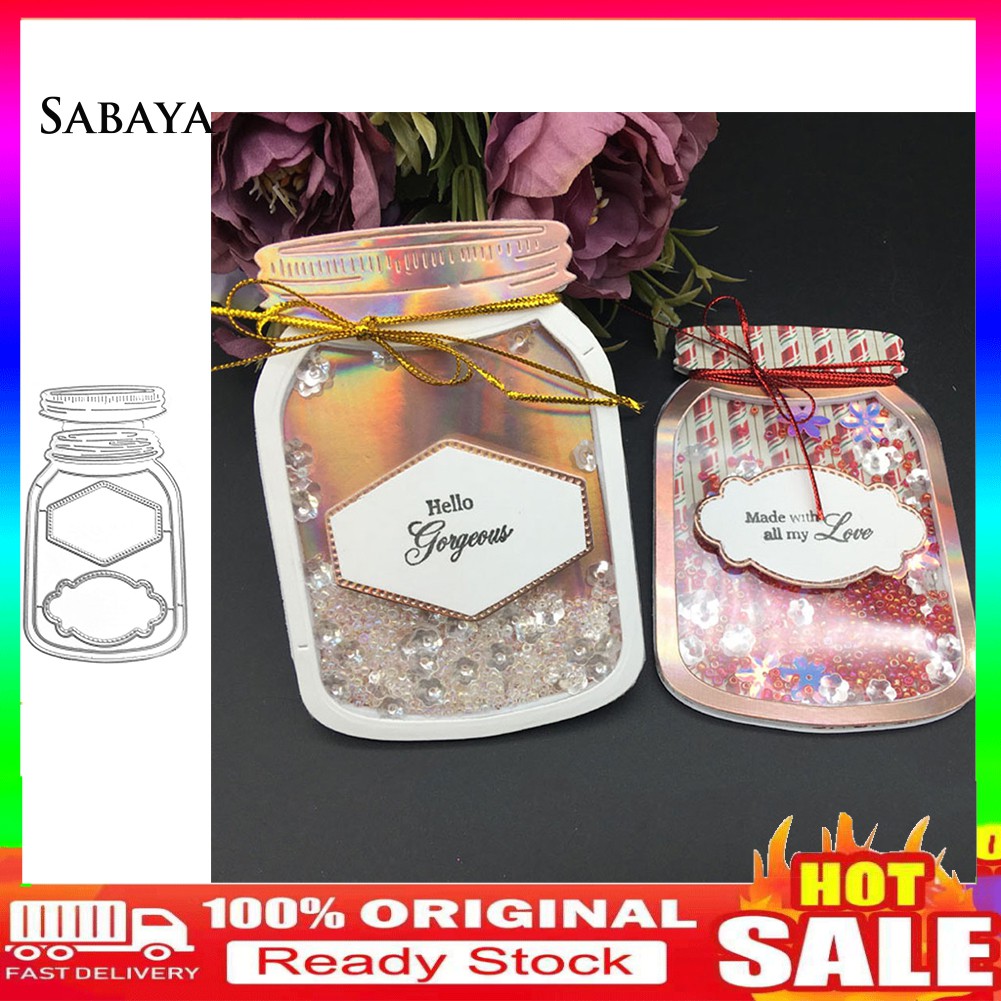 Khuôn Cắt Giấy Làm Từ Kim Loại Hình Chai Kẹo Trang Trí Scrapbook