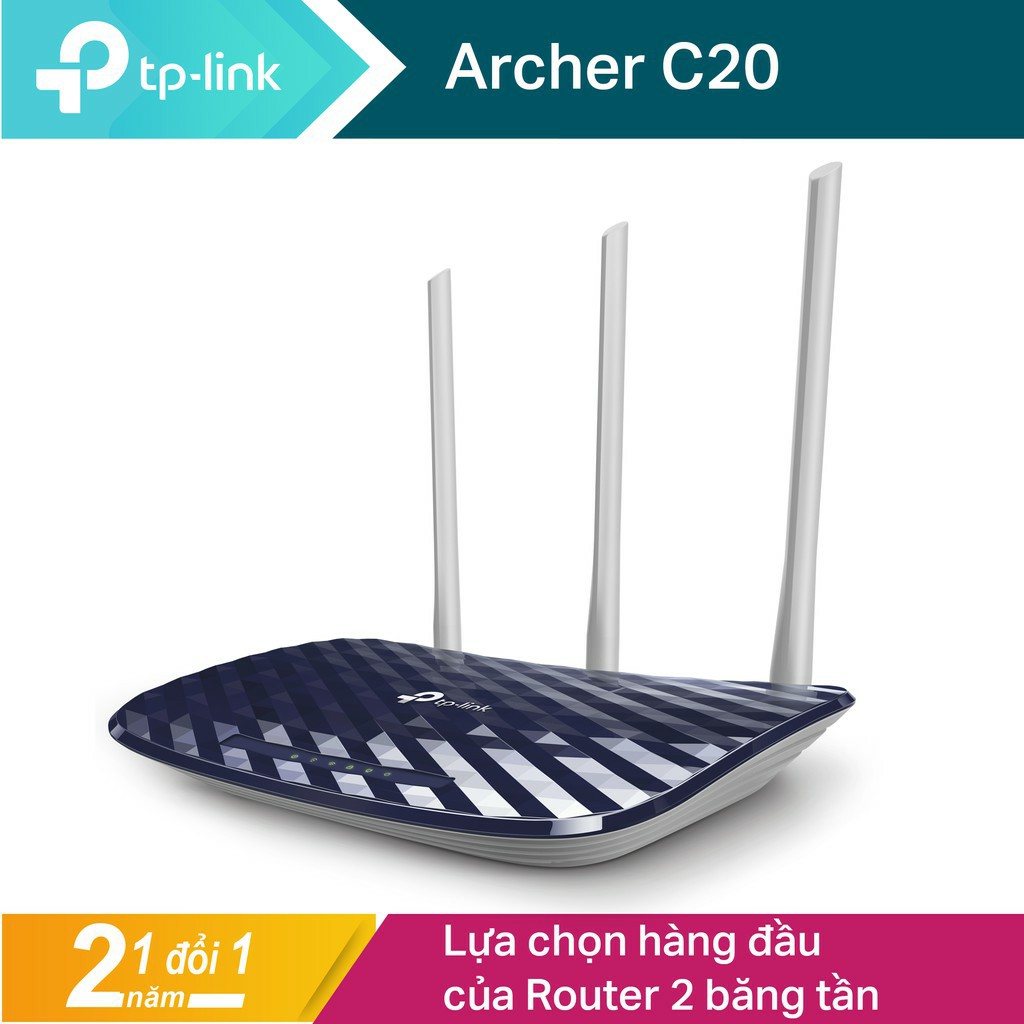 TP-Link AC 750Mbps Bộ phát wifi không dây (Thiết bị mạng) - Archer C20 - Hàng Chính Hãng 5.0