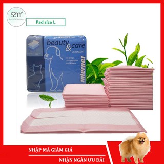 Tã lót cho chó mèo thú cưng kháng khuẩn Sumiho size L 60x60cm (30 cái) hương trà xanh