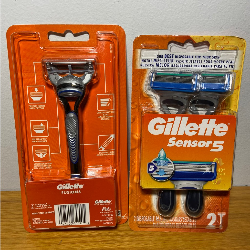 Dao cạo râu 5 lưỡi Gillette Fusion5 và Gillette Sensor 5 hàng xách tay Mỹ