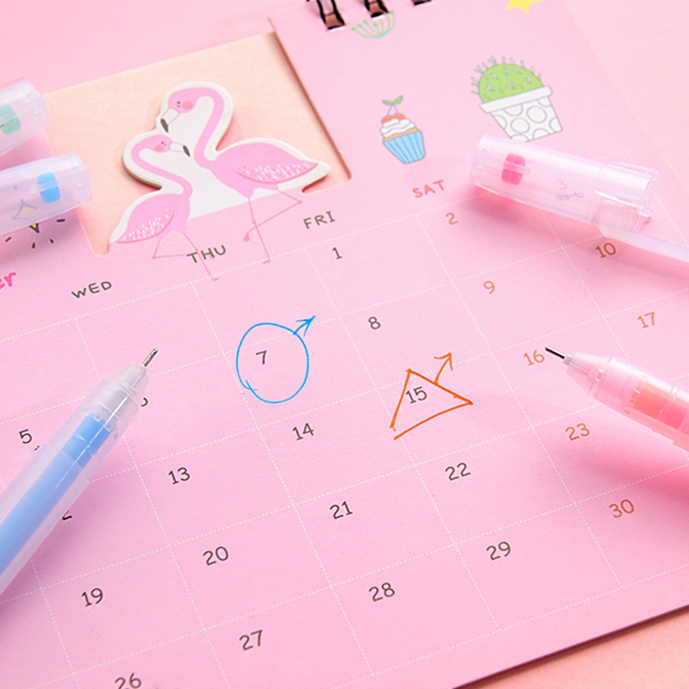 Hw Set 12 Bút Mực Gel Ngòi 0.5mm Nhiều Màu Xinh Xắn