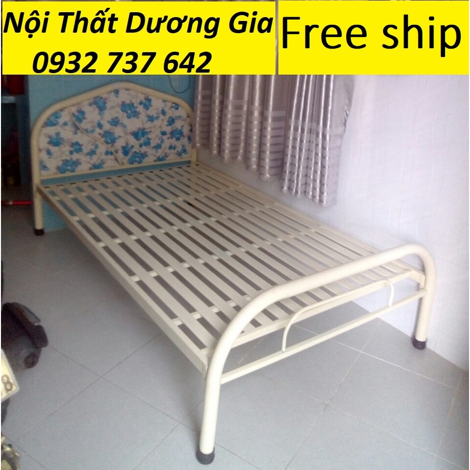 (Free Ship) Giường ngủ sắt đơn 80,1m,1m2,1m4,1m6 tháo ráp