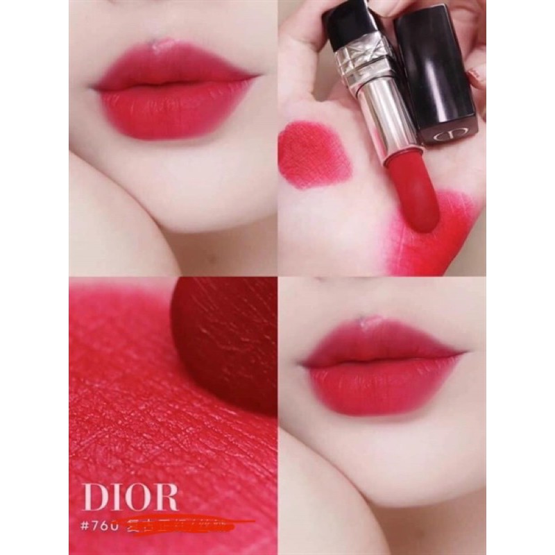 Son Dior Rouge Velvet Màu 760 Favorite ( Phiên Bản Mới Nhất có clip thật )