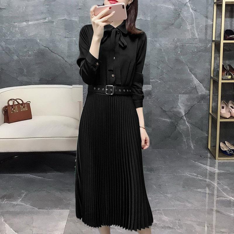 Đầm Xếp Ly Dài Tay Chuyên Nghiệp Thời Trang Xuân Thu 2022 Mới