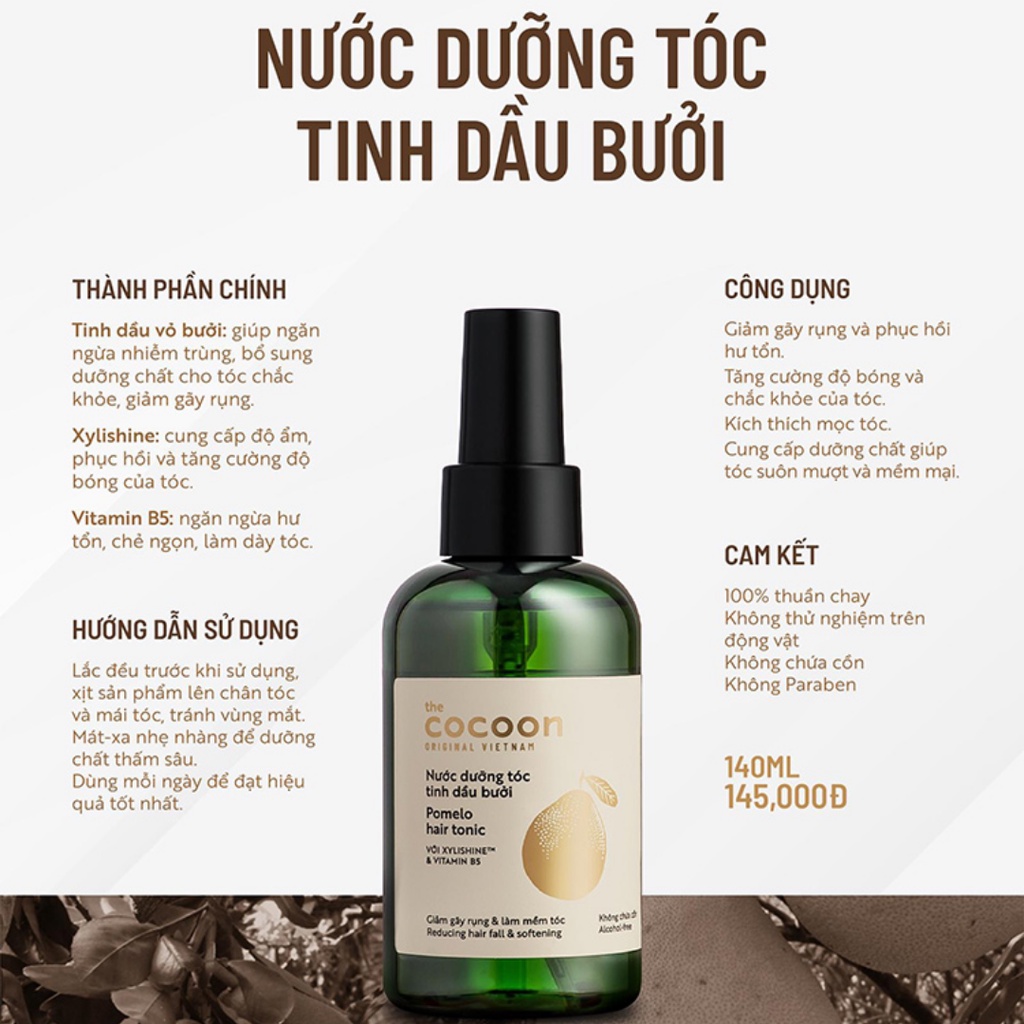 Nước Dưỡng Tóc Cocoon Tinh Dầu Bưởi 140ml