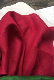 Vải Linen tưng premium màu đỏ đô.
