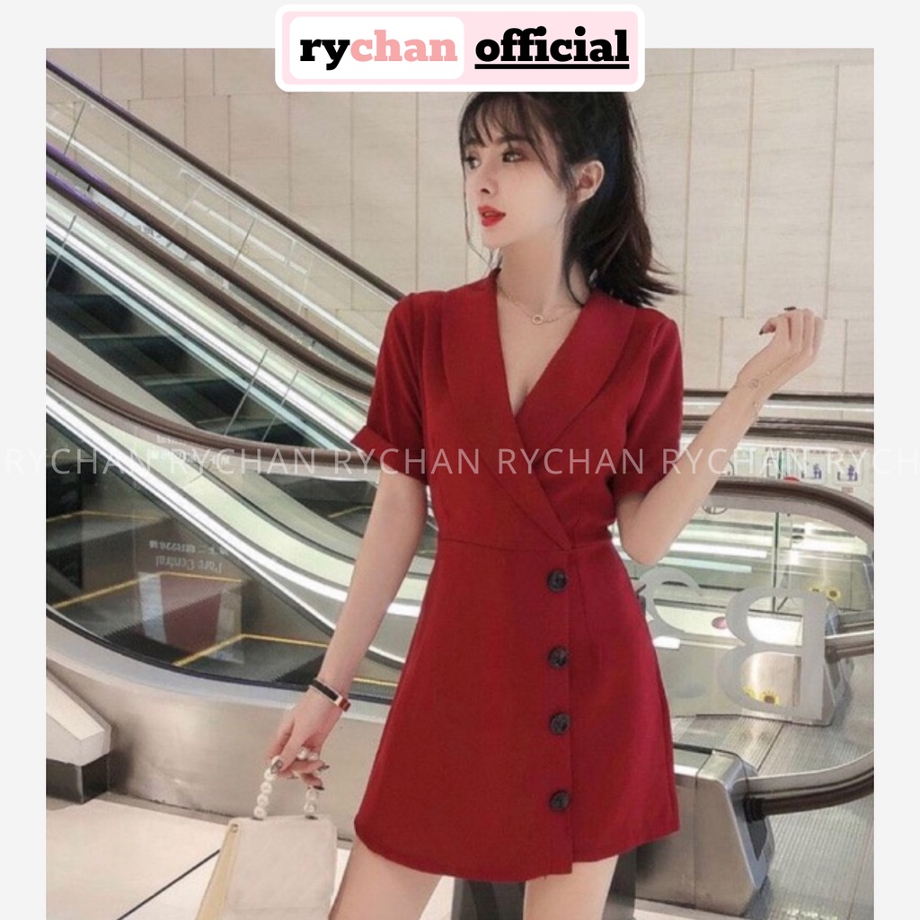 Jumpsuit Đi Chơi Cổ Vest Quyến Rũ 2 Màu Đen Đỏ - JU000