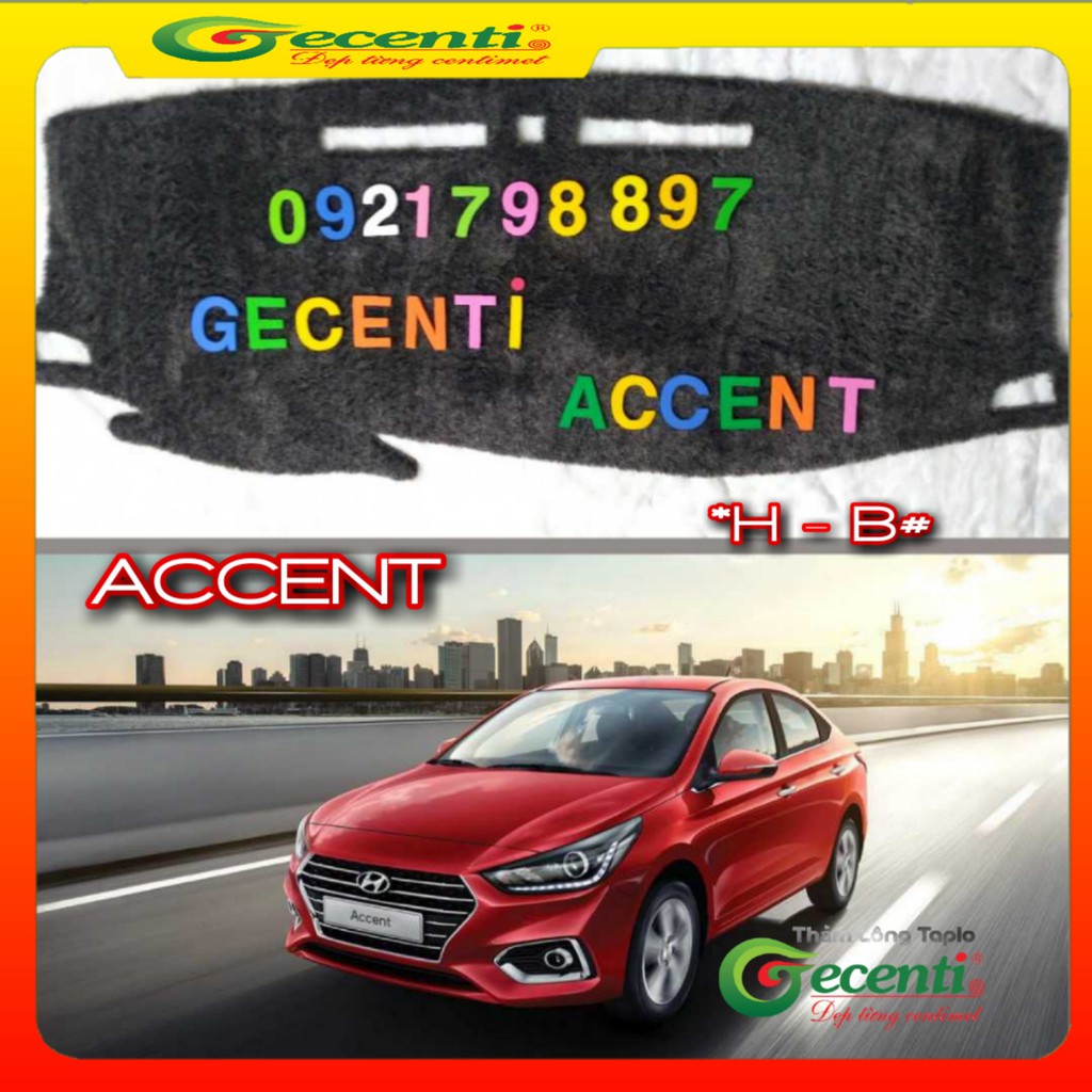 Thảm taplo lông thú cao cấp HUYNDAI ACCENT-Thương hiệu GECENTI
