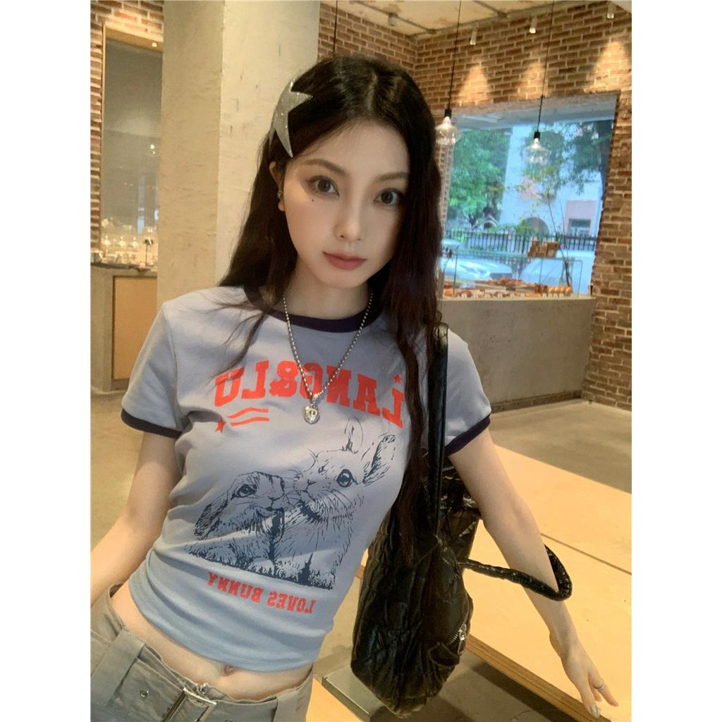 Áo Thun Cổ Tròn Họa Tiết Hoạt Hình Phong Cách Mỹ Thời Trang Mùa Hè 64159