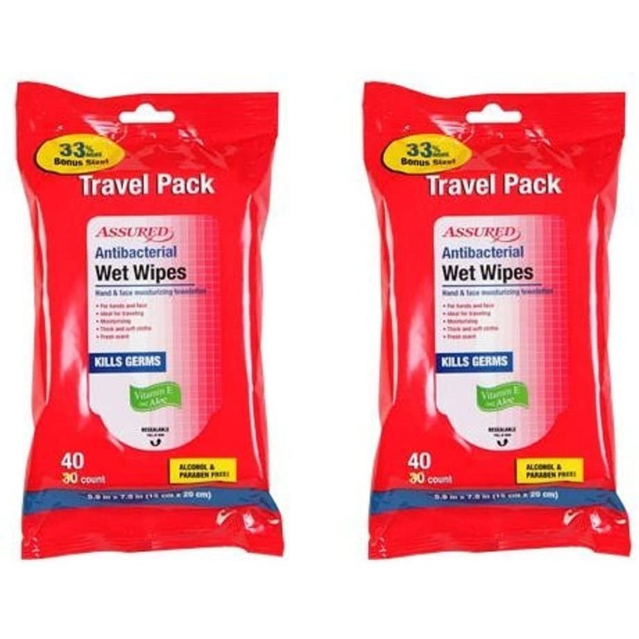 Giấy ướt diệt khuẩn Travel Pack Assured Antibacterial 40 tờ