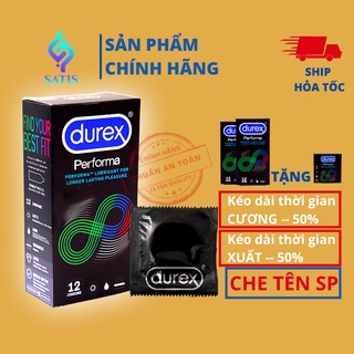 Bcs đurex lâu ra Performa, bao cao su 52mm durex trắng kéo dài thời gian cho nam giới thăng hoa