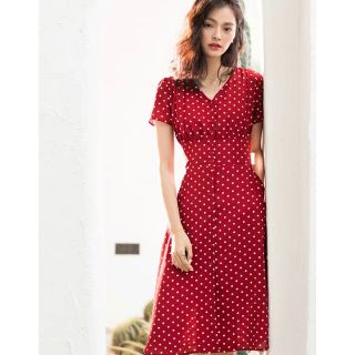 Váy cho con bú ti sau sinh - MDVS001 - chấm bi vintage (kèm video + ảnh thật)