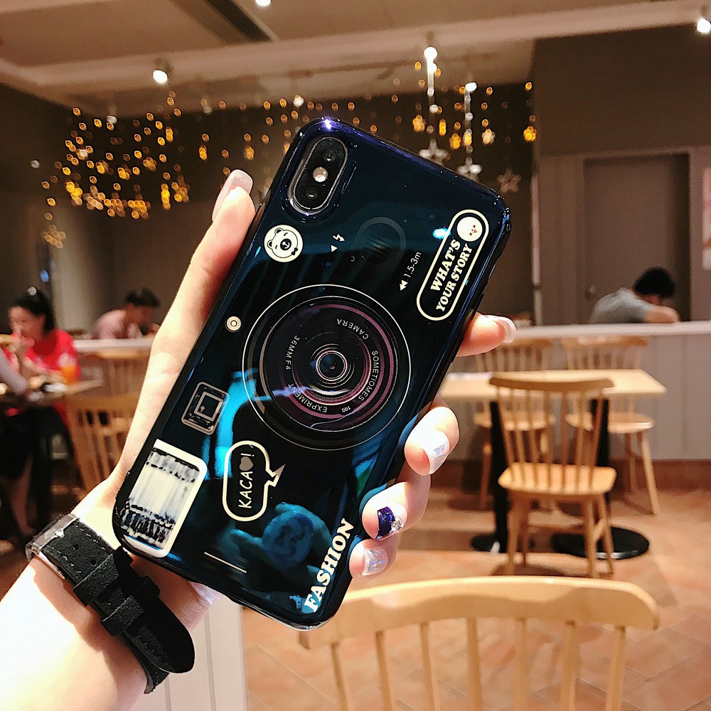 Ốp điện thoại có đế đỡ hình máy ảnh 3D thời trang cho Redmi S2 Note 8 7 5 6 Pro Redmi 6 6A 5 4X 7A 8 K20 Pro 5A Prime