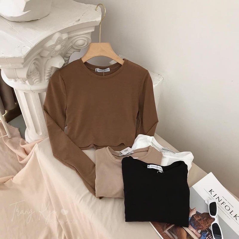 [ Mã WASTAPR giảm 10K đơn 50K] áo thun lụa cổ tròn croptop | BigBuy360 - bigbuy360.vn