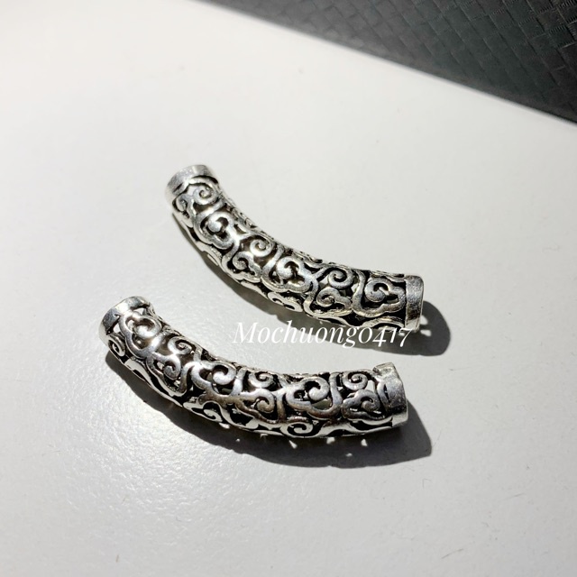 [FREE SHIP] Charm ống bạc chạm hoa văn - Hàng siêu đẹp bạc loại 1 PH316