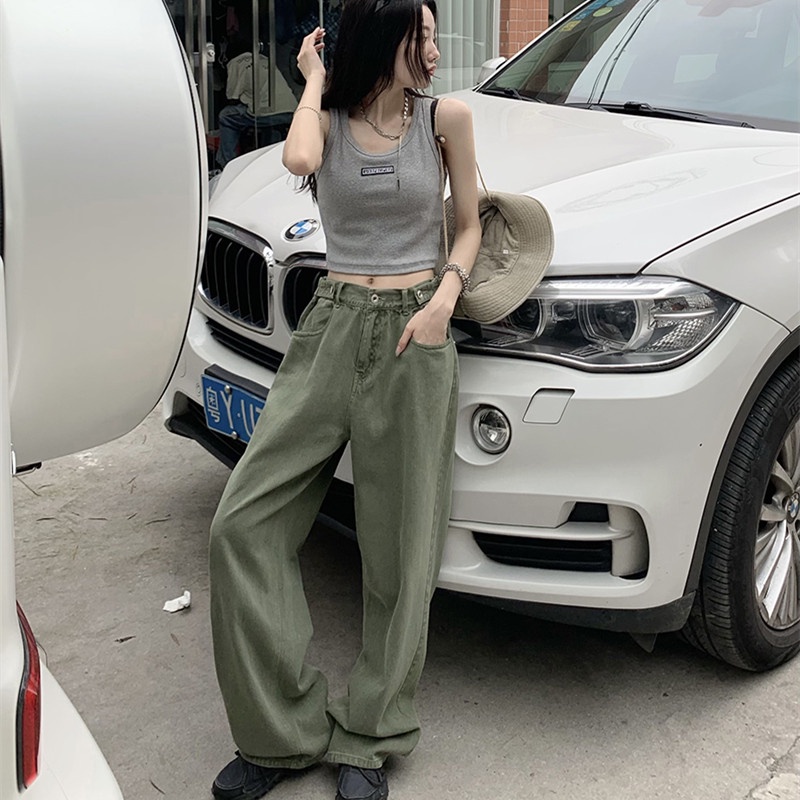 Quần Jean Nữ Lưng Cao Ống Rộng