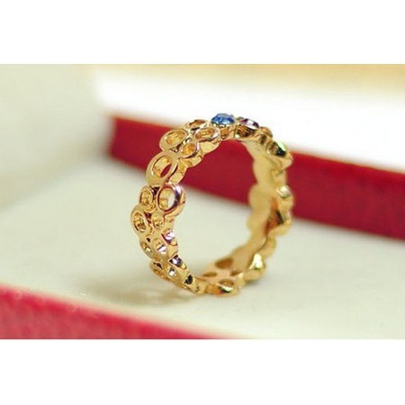 Nhẫn đính đá nhiều màu thiết kế thời trang