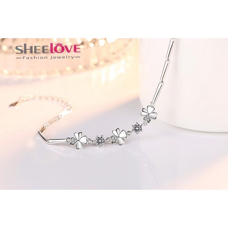 Lắc tay bạc nữ cỏ 4 lá may mắn/phụ kiện trang sức/vòng bạc/phụ kiện thời trang/vòng tay/thời trang nữ/bạc ta/vòng tay | BigBuy360 - bigbuy360.vn