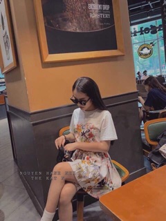 Sét quần váy hoa hàng QC