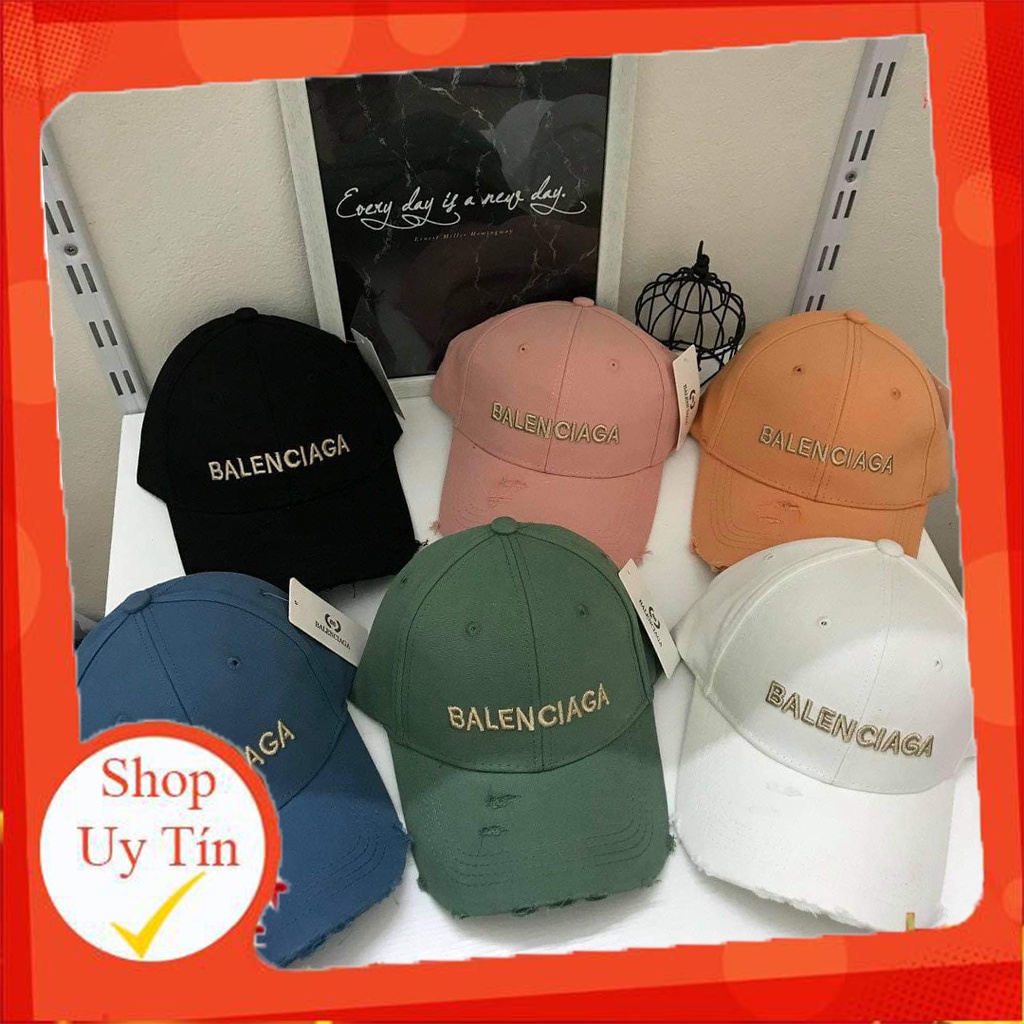 Mũ lưỡi trai rách ❤️ Nón thêu chữ BALENCIAGA phong cách Ulzzang form unisex nam nữ
