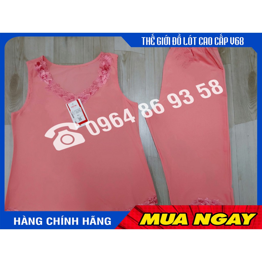 Bộ quần áo nữ mặc nhà, Sát nách quần lửng thun lạnh Paltal 141084