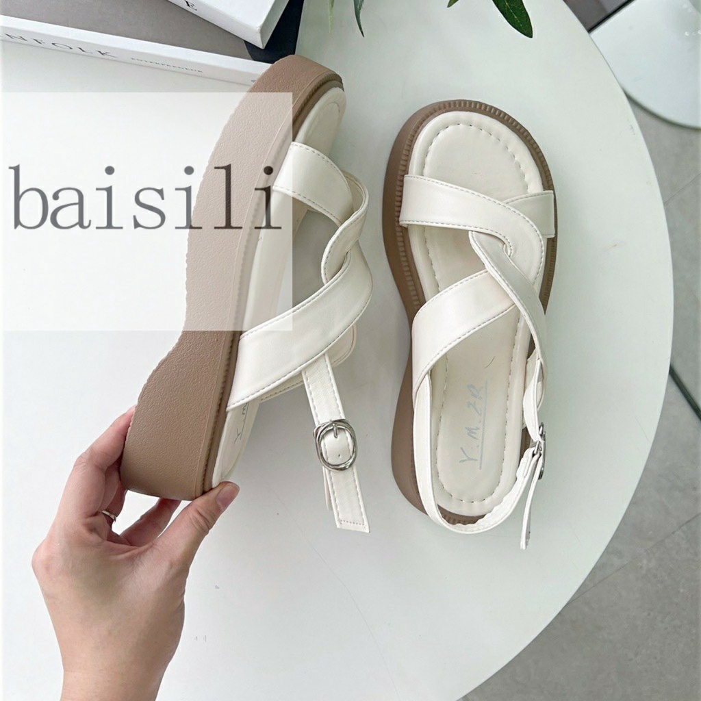 SANDAL XUỒNG BAISILI - GIÀY THỜI TRANG QUAI NGANG CHÉO PHONG CÁCH HIỆN ĐẠI ĐẾ CAO BS220705