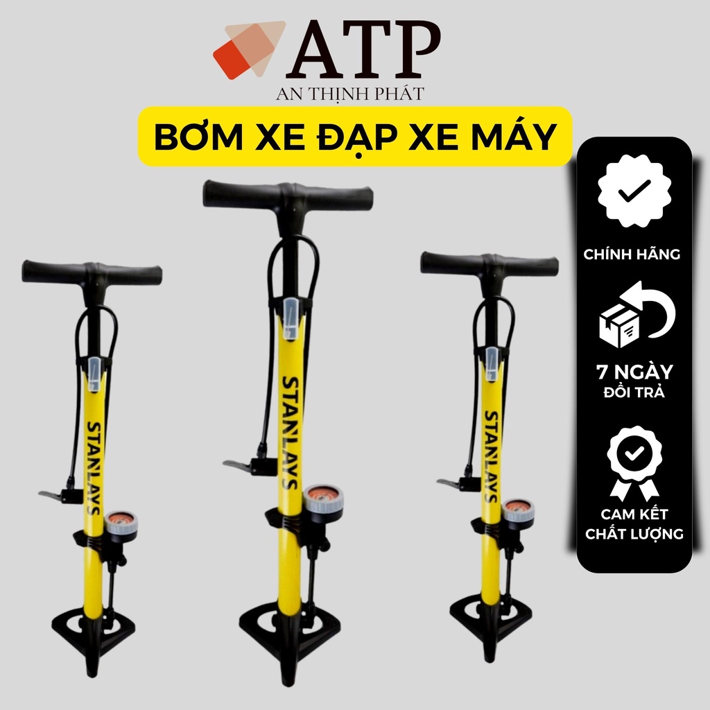 Bơm tay Stanlays - Bơm xe máy , xe đạp - Thiết kế thông minh lực bơm nhẹ nhàng