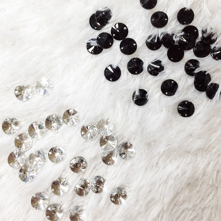 10 Hạt đá 3d nhựa kết áo dài áo đầm hình tròn chóp size 1cm
