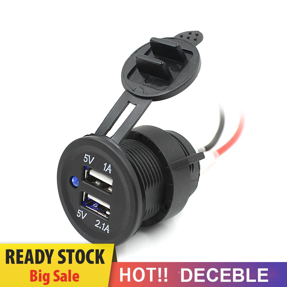 Tẩu Sạc Usb Kép 12v Cho Xe Hơi / Xe Máy