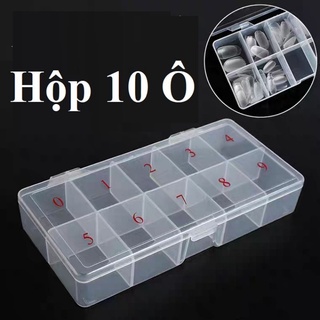 Hộp đựng móng giả, đá - Hộp 10 ô đựng nail