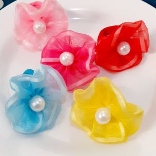 Sét 2 Cột tóc vải đính hoa dễ thương cho bé