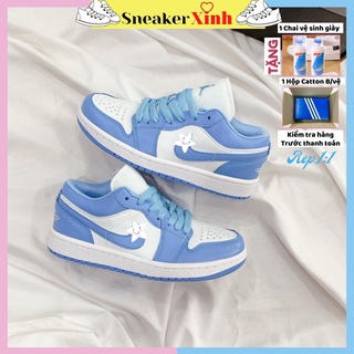 Giày sneaker độn đế jodan xanh dương cổ thấp, giày jd xanh thấp cổ đi học đi chơi SneakerXinh Store JD655