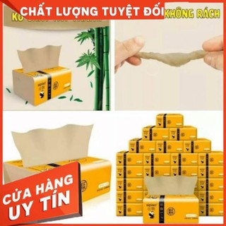 Giấy Ăn Gấu Trúc Sipao, Khăn Giấy Tre YCOOL, Túi 300 Tờ