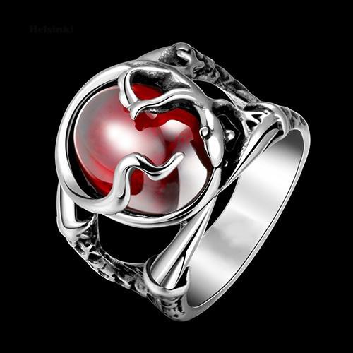 Nhẫn Nam Khắc Hình Con Tắc Kè Đính Đá Thời Trang