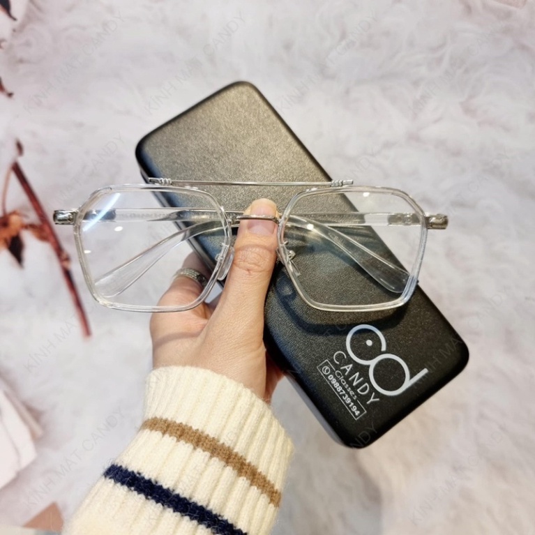 Kính Mắt Vuông Gọng Kim Loại Hàng Đẹp