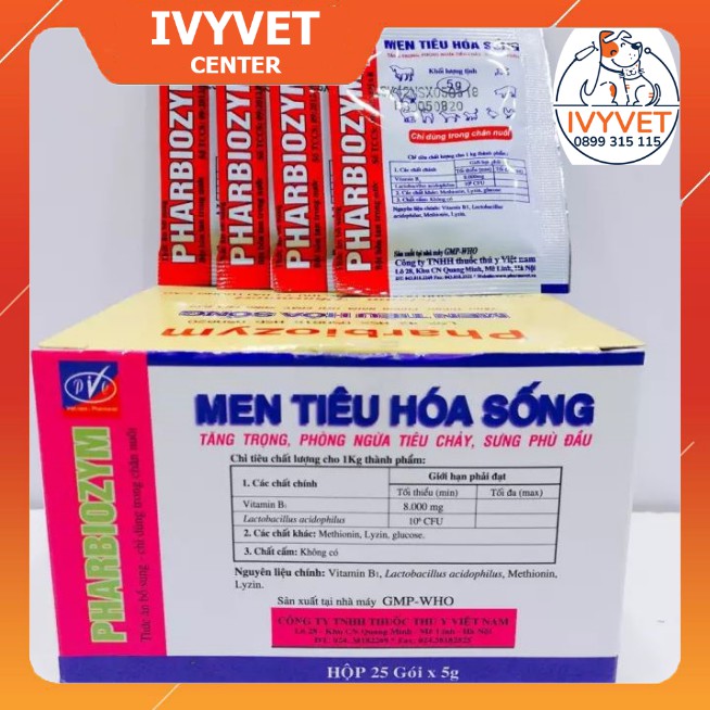 Men Tiêu Hóa Sống Pharbiozym Cho Chó Mèo 10 Gói