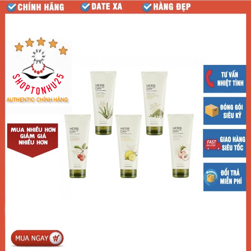 [Mẫu Mới] Sữa rửa mặt Herb Day 365 The Face Shop 170ml ( hàng chính hãng)