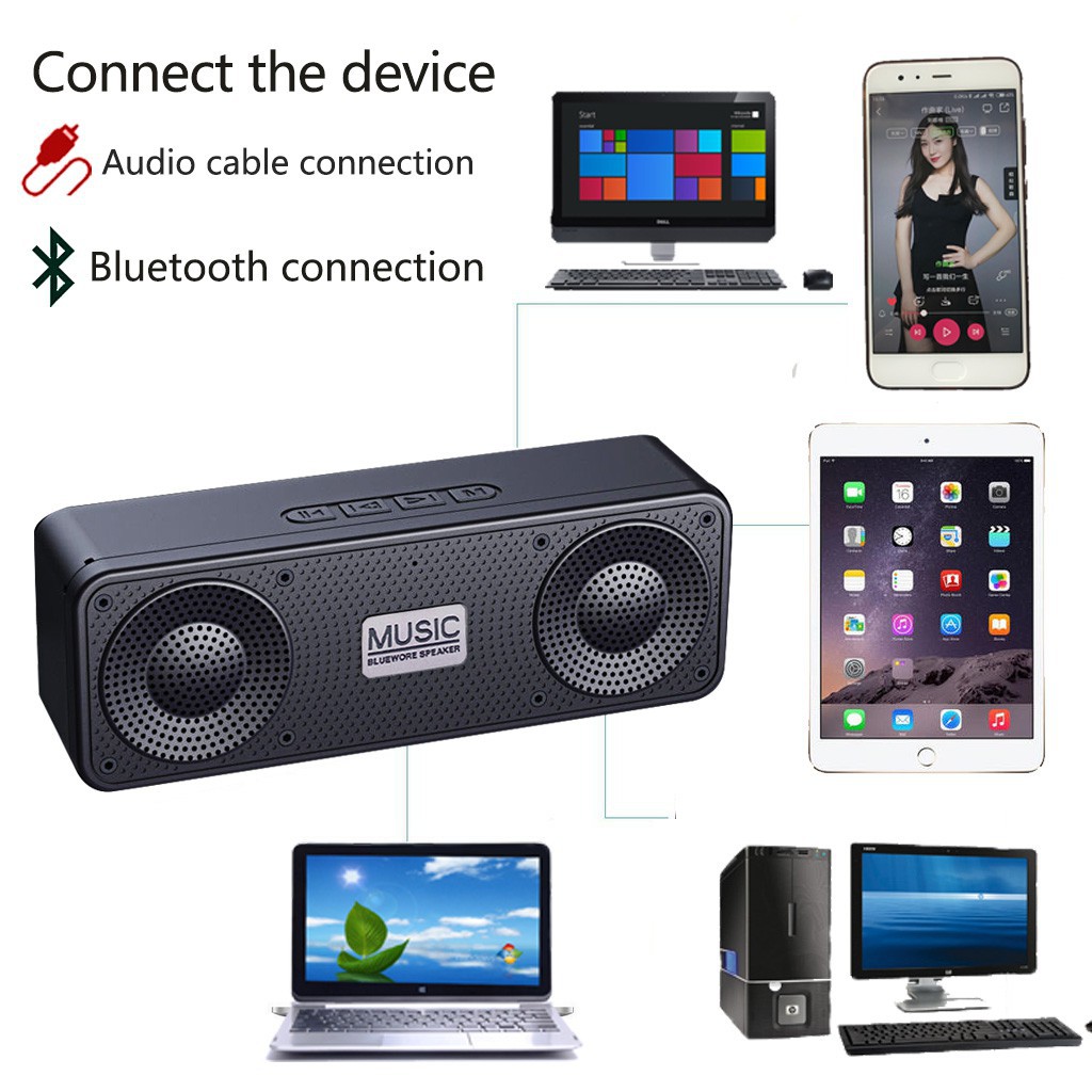 Loa bluetooth 5.0 nhỏ tích hợp mic có chức năng đọc thẻ micro FM radio