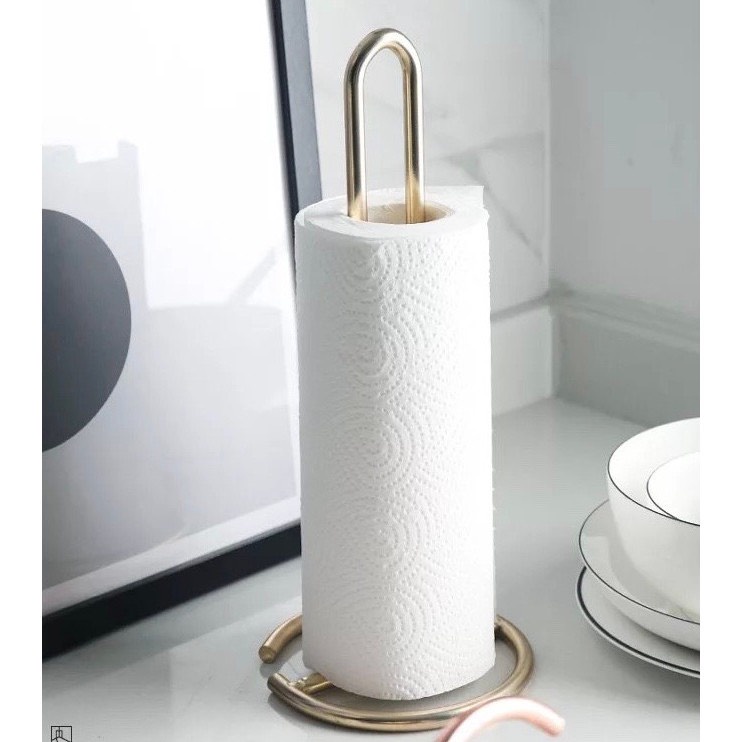 Cây, trụ giữ cuộn giấy, khăn bếp inox 304 đầm chắc nặng, kéo giấy bằng 1 tay không cần giữ