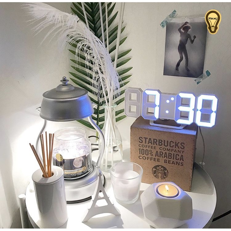 [ Tặng Cóc, Dây Sạc & Móc Treo ] Đồng hồ LED 3D treo tường, để bàn phong cách Hàn Quốc sáng đẹp decor phòng ngủ