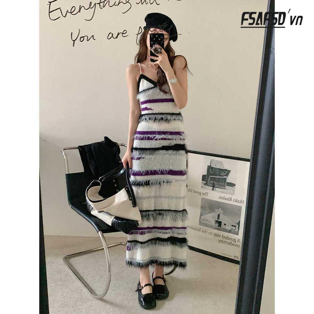 Đầm Yếm Dáng Dài Thời Trang Mùa Thu 2022 Dành Cho Nữ