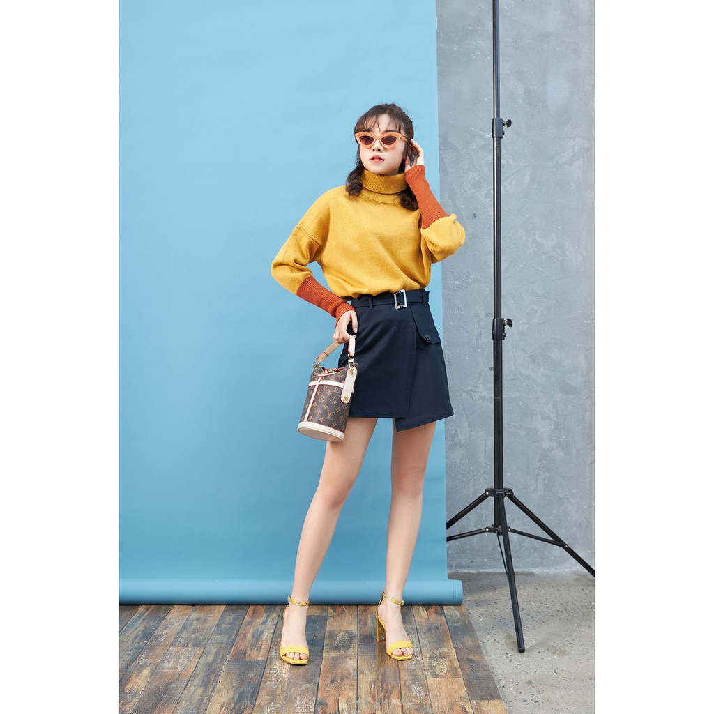 Chân váy chữ A ngắn có đai rời đính nút JAW0617 - 92WEAR | BigBuy360 - bigbuy360.vn