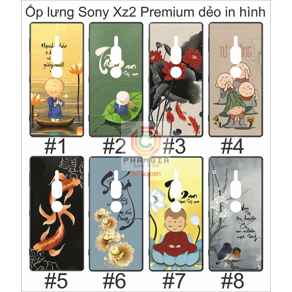 Ốp lưng Sony Xz2 Premium dẻo in hình thư pháp