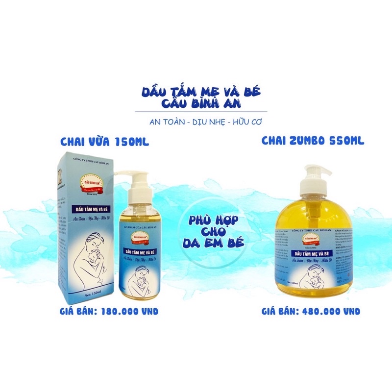 Dầu tắm mẹ và bé Cầu Bình An 550ml