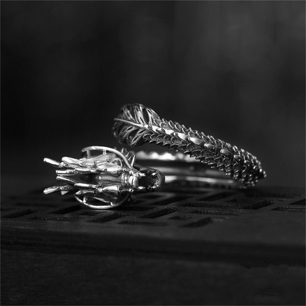 Nhẫn Họa Tiết Rồng Phong Cách Steampunk Cá Tính Cho Nam Và Nữ