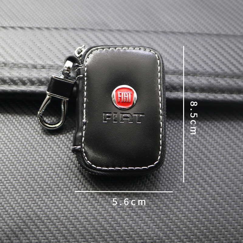 Túi Da Đựng Chìa Khóa Xe Hơi Có Khóa Kéo Cho Fiat 500 500L 500X 124