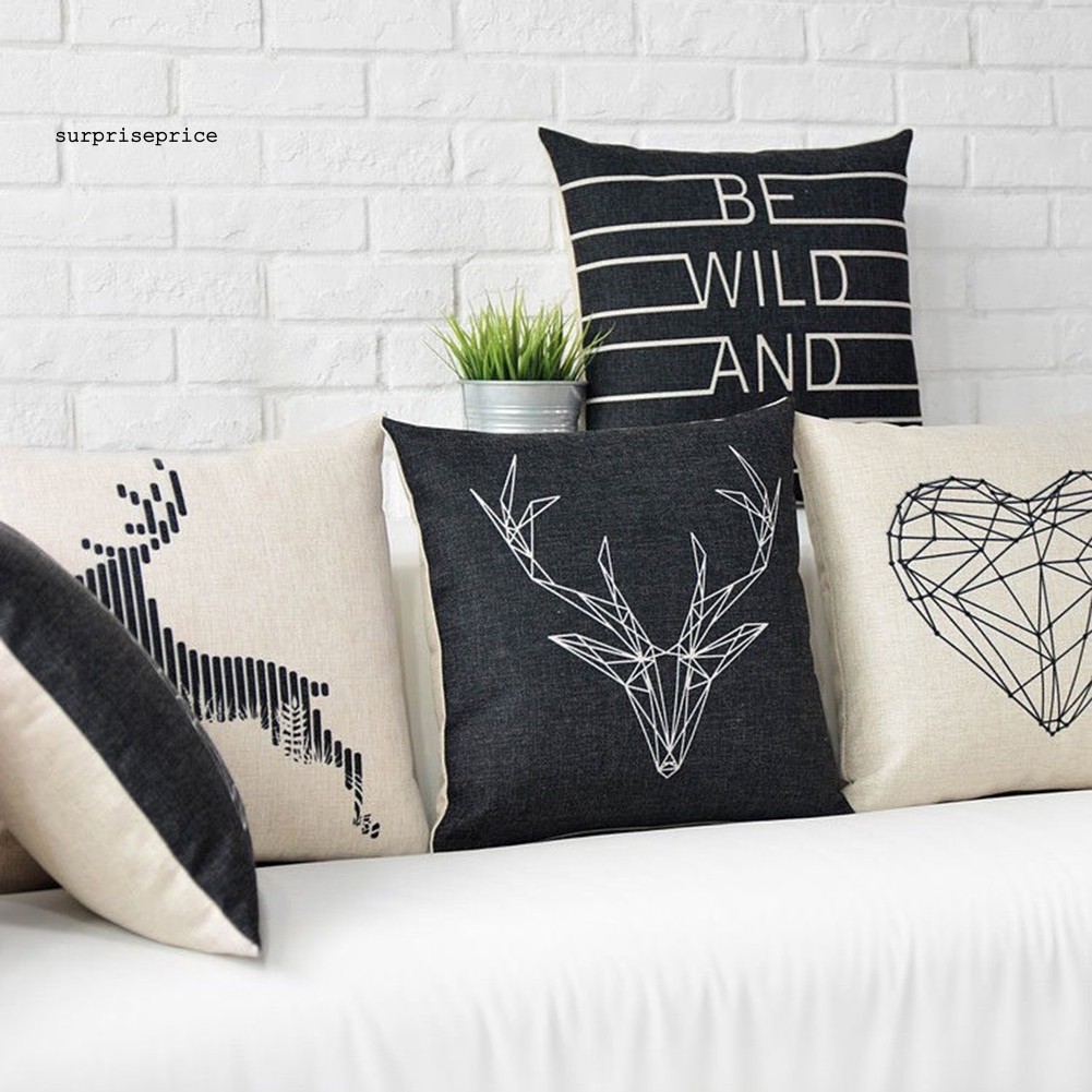 Vỏ gối vuông họa tiết động vật trang trí nội thất