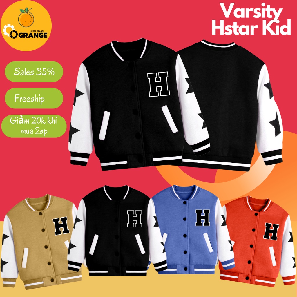 Áo khoác bomber  HSTAR cho trẻ em varsity dành cho bé trai, bé gái