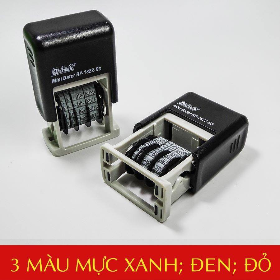 Dấu ngày tháng năm 3mm liền mực tự xoay Deskmate