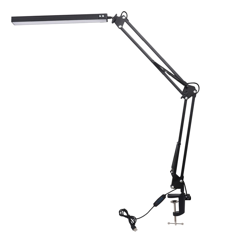 Đèn LED Để Bàn Có Kẹp Có Thể Điều Chỉnh Được Màu Đen Dành Cho Học Sinh / Đọc Sách / Văn Phòng / Làm Việc